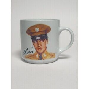 Vintage 80s Elvis Presley G.I. Army Uniform Coffee Mug EUC 12oz Collectible Cup